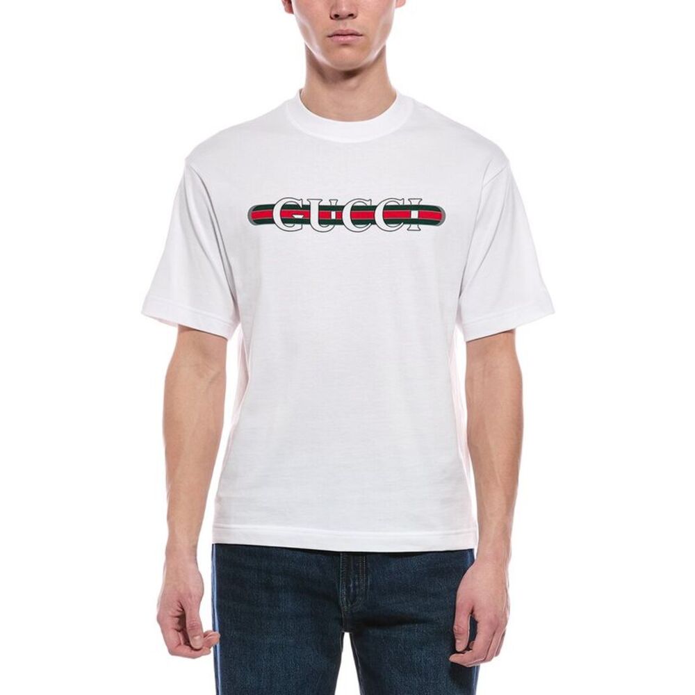 Gucci Mens  Heavy Knit T-Shirt, White